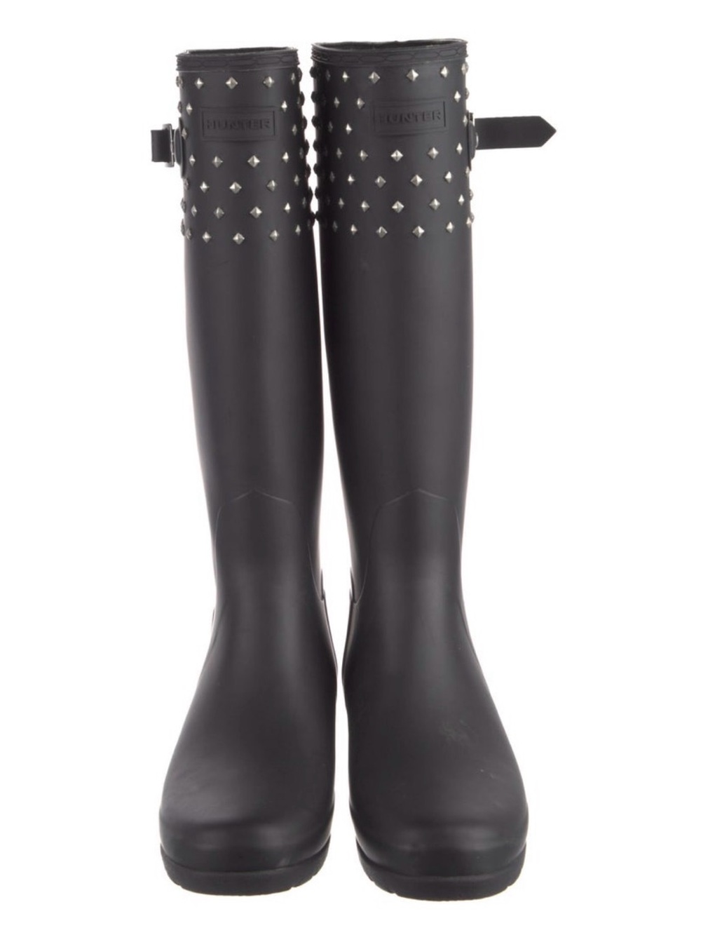 Hunter Black Studded Tall Rain Boots
